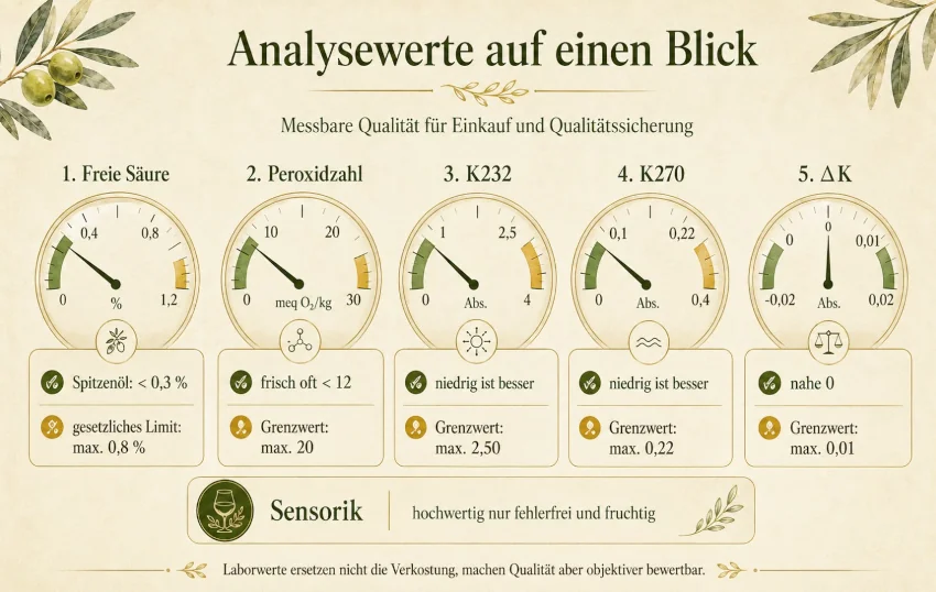 Analysewerte beim Olivenöl