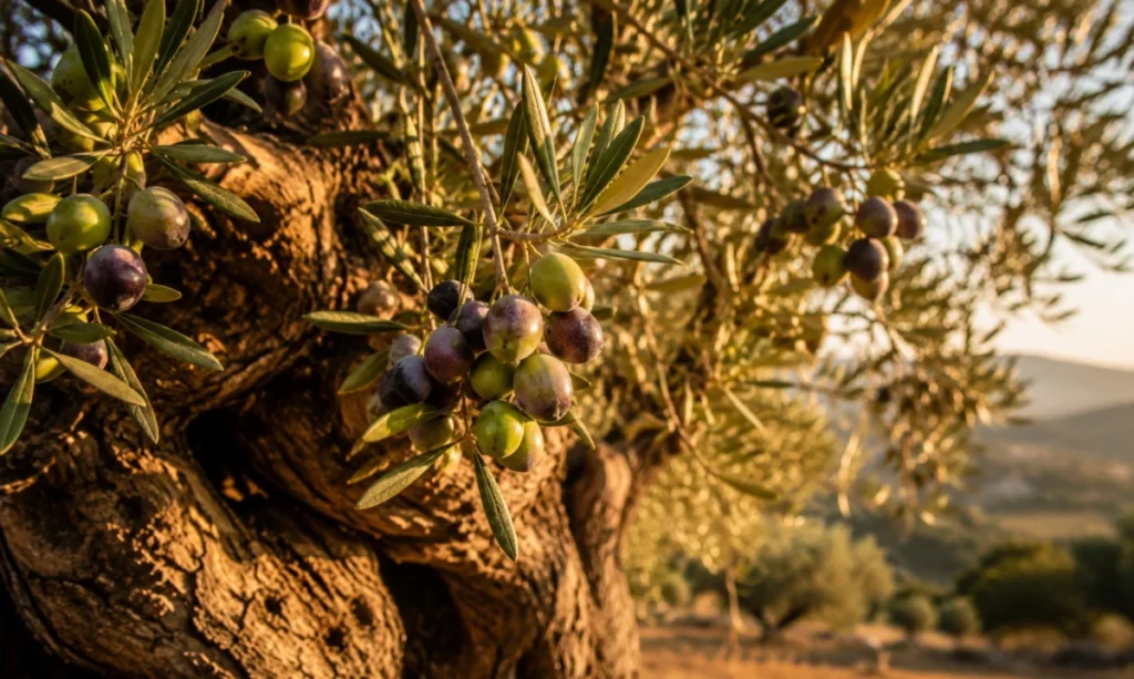 Olivenbaum mit Oliven in Sardinien
