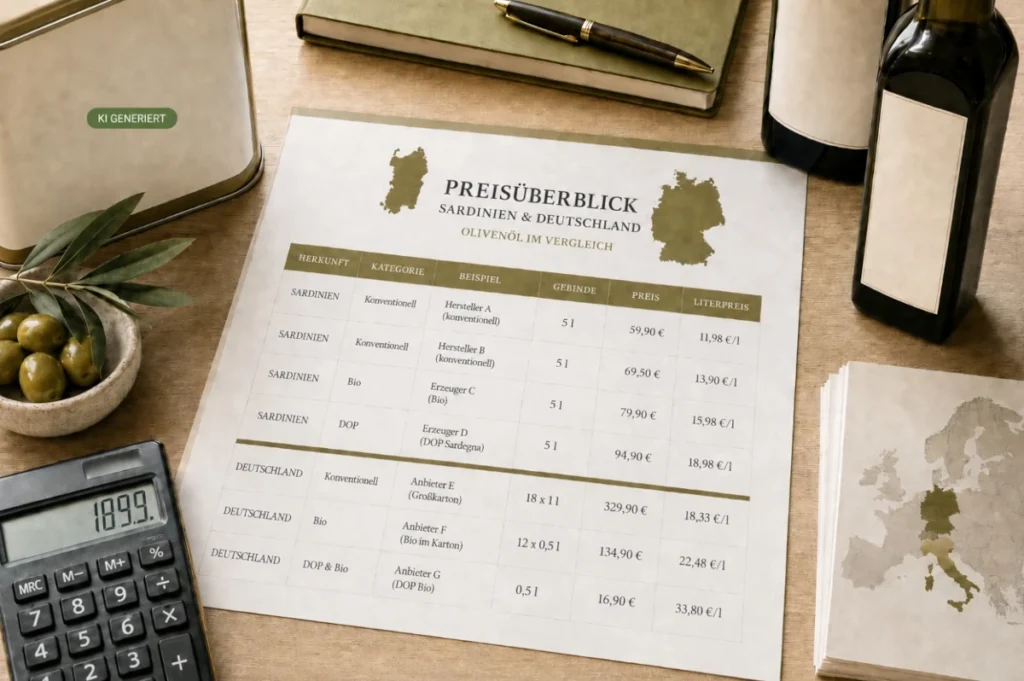 Prieisrichtlinien für sardisches Olivenöl