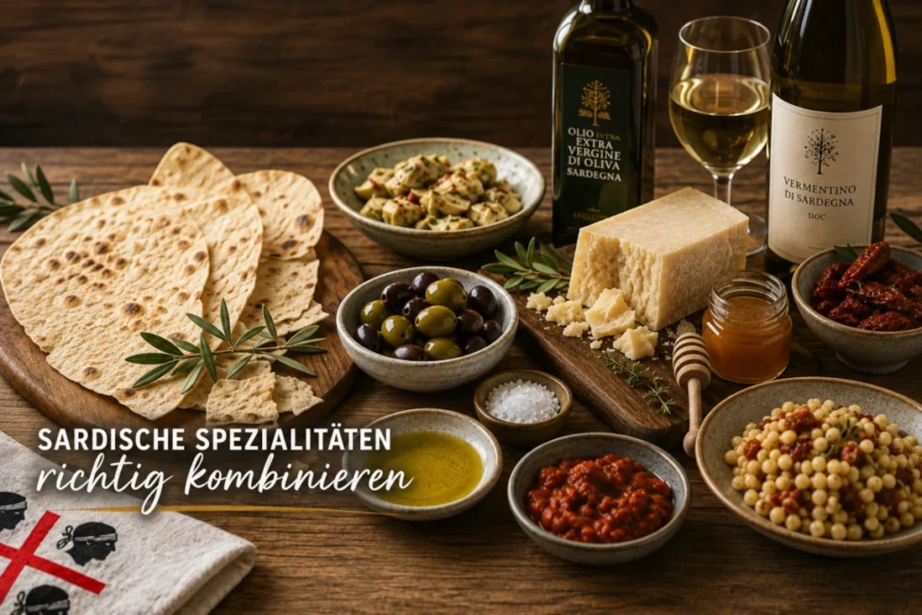 Kombination von sardischen Spezialitäten